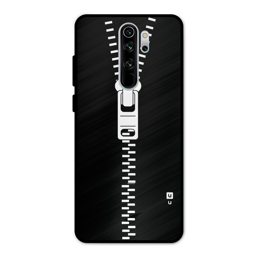Black Zipper Metal Back Case for Redmi Note 8 Pro