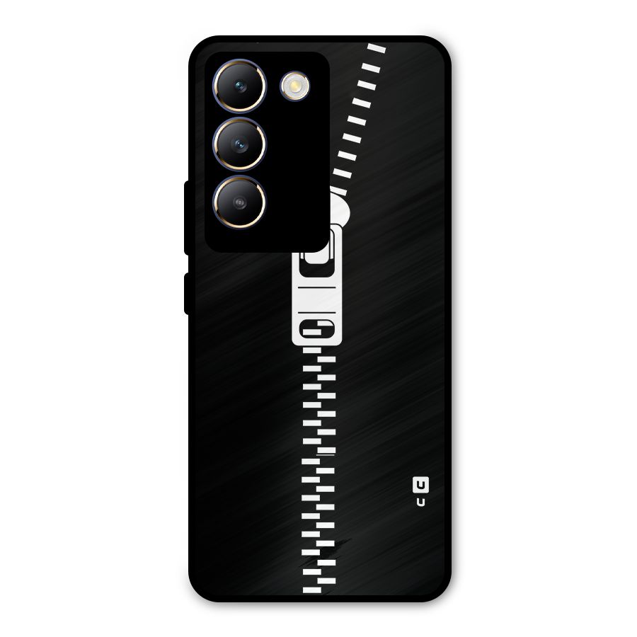 Black Zipper Metal Back Case for Vivo T3 5G