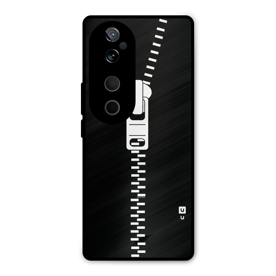 Black Zipper Metal Back Case for Vivo T3 Ultra