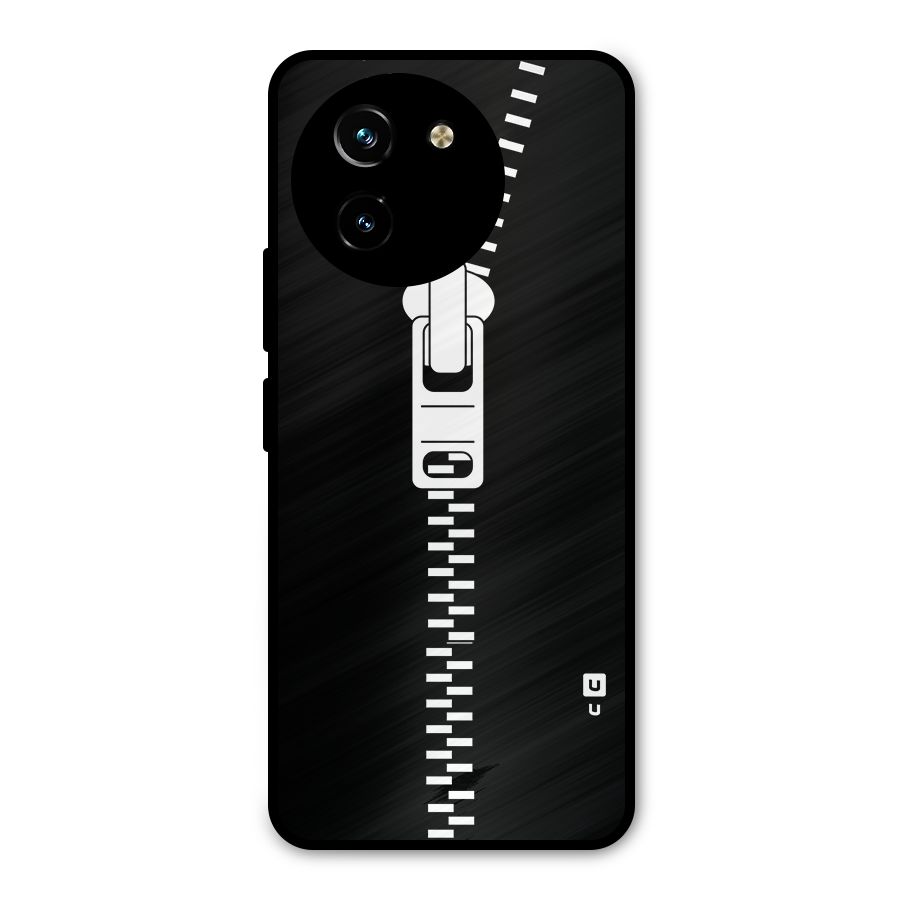 Black Zipper Metal Back Case for Vivo T3x