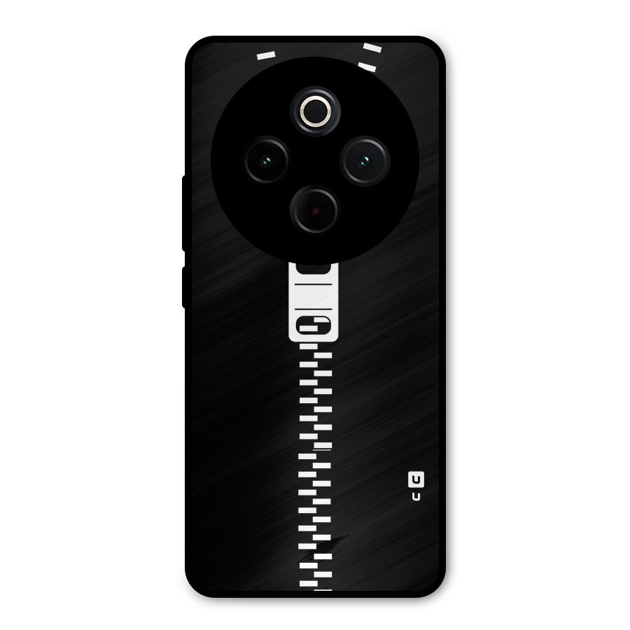 Black Zipper Metal Back Case for Vivo T4