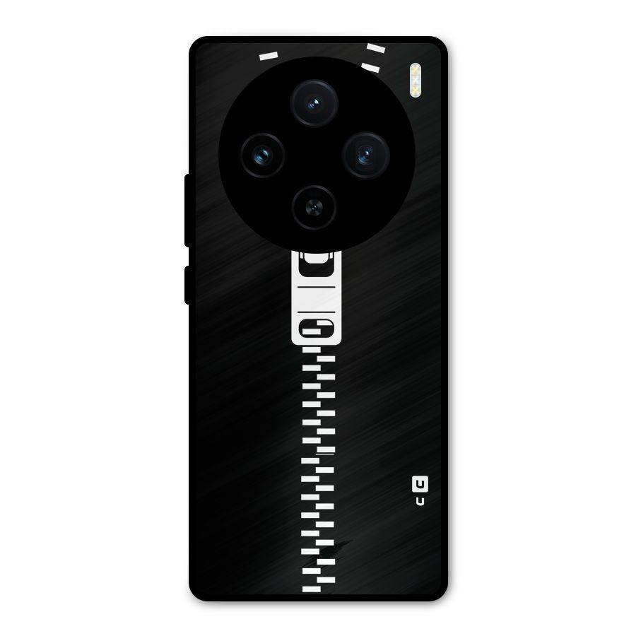Black Zipper Metal Back Case for Vivo X100