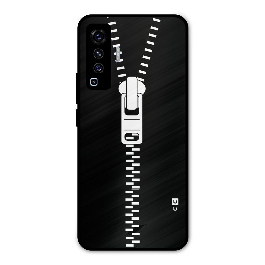 Black Zipper Metal Back Case for Vivo X50