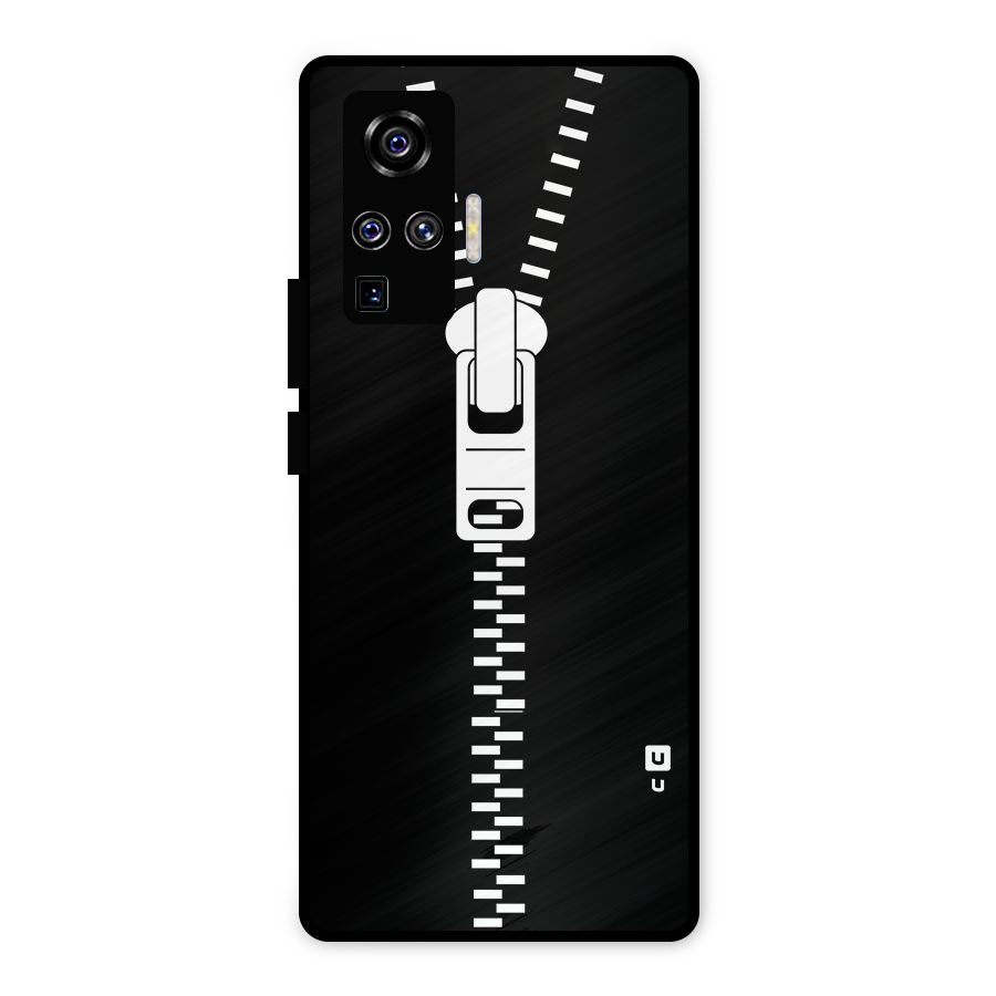 Black Zipper Metal Back Case for Vivo X50 Pro