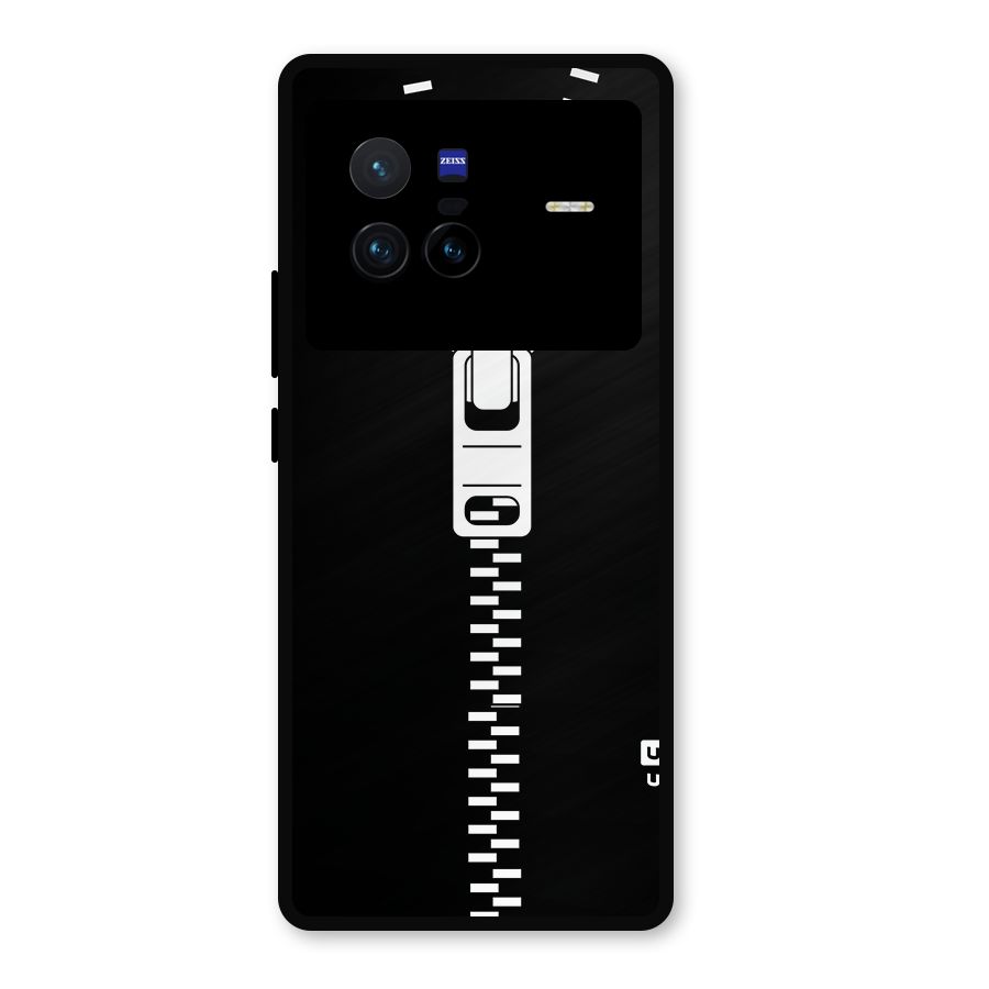 Black Zipper Metal Back Case for Vivo X80