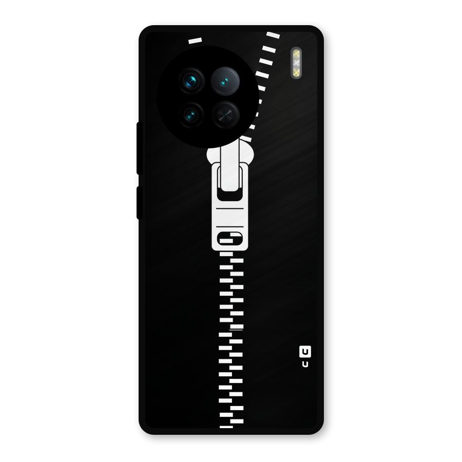 Black Zipper Metal Back Case for Vivo X90