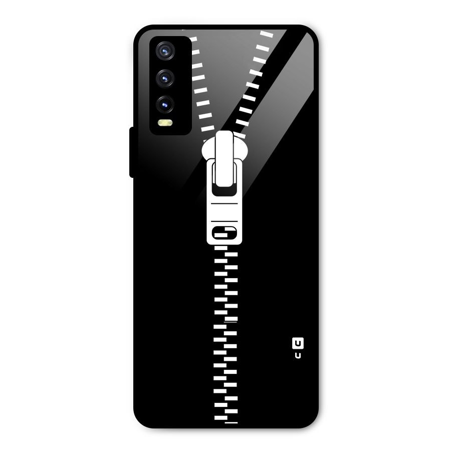 Black Zipper Metal Back Case for Vivo Y20g