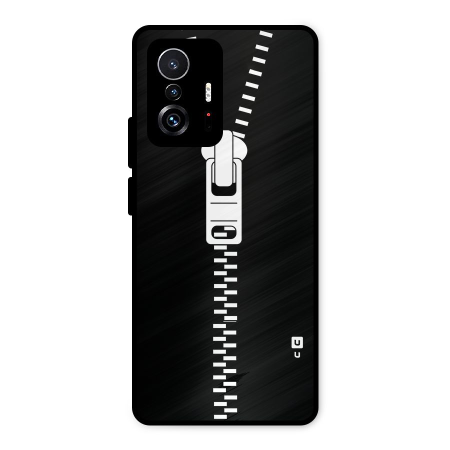 Black Zipper Metal Back Case for Xiaomi 11T Pro