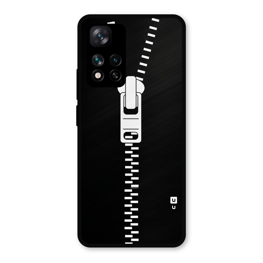 Black Zipper Metal Back Case for Xiaomi 11i Hypercharge 5G