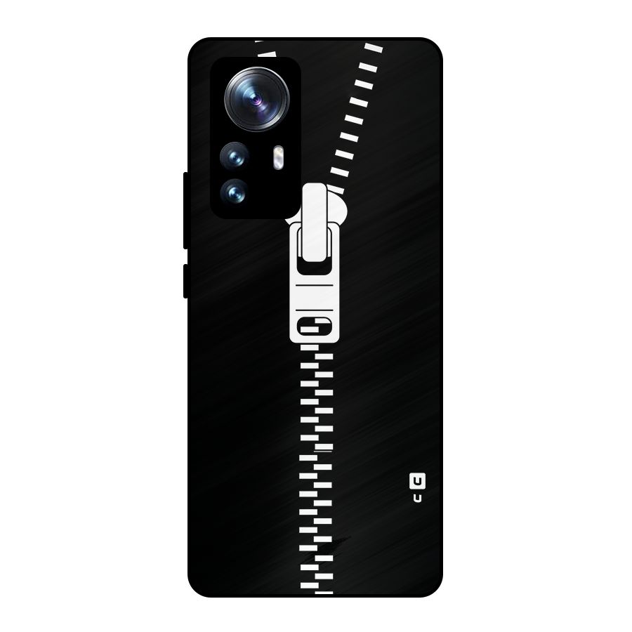 Black Zipper Metal Back Case for Xiaomi 12 Pro