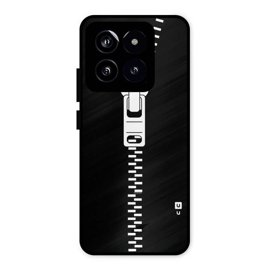 Black Zipper Metal Back Case for Xiaomi 14