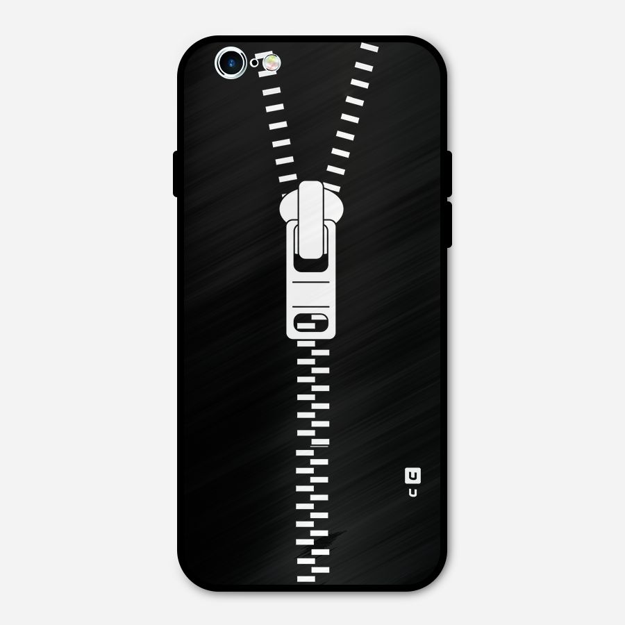 Black Zipper Metal Back Case for iPhone 6 6s