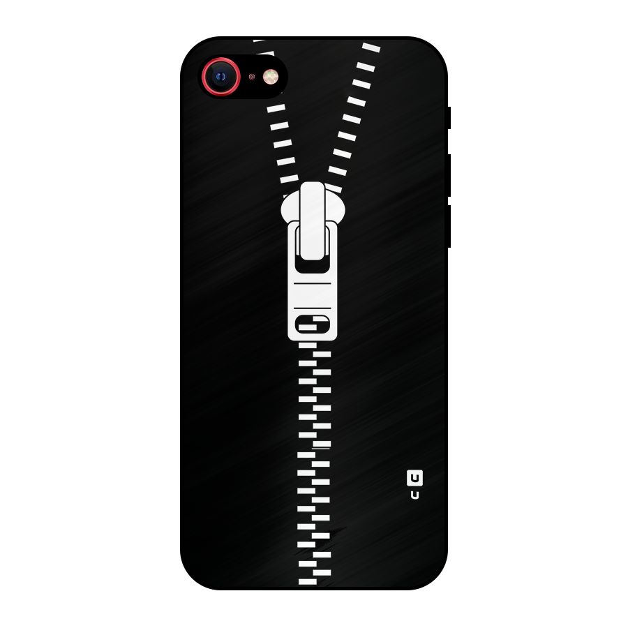 Black Zipper Metal Back Case for iPhone 7