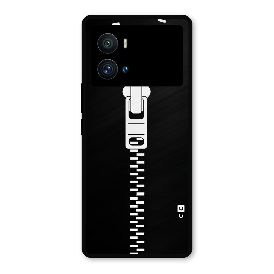 Black Zipper Metal Back Case for iQOO 9 Pro