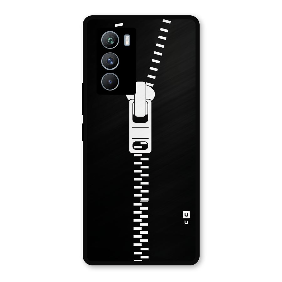 Black Zipper Metal Back Case for iQOO 9 SE