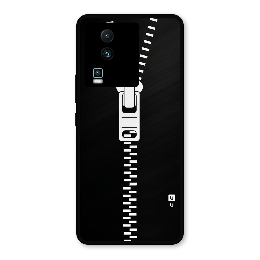 Black Zipper Metal Back Case for iQOO Neo 7 Pro