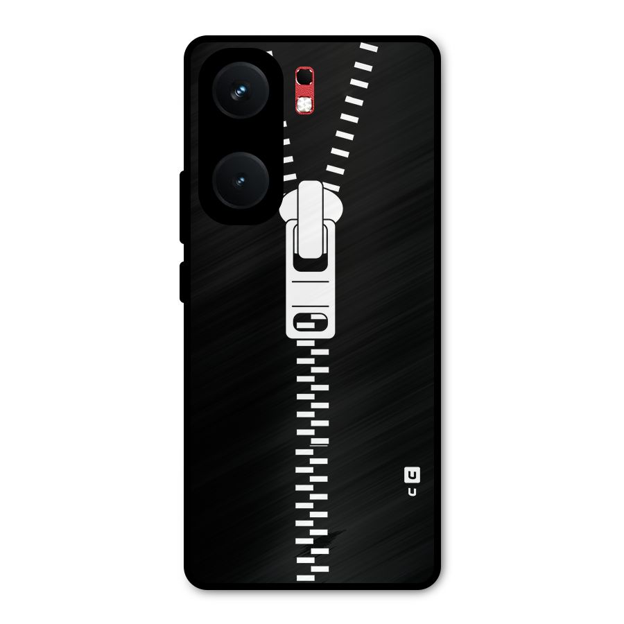 Black Zipper Metal Back Case for iQOO Neo 9 Pro