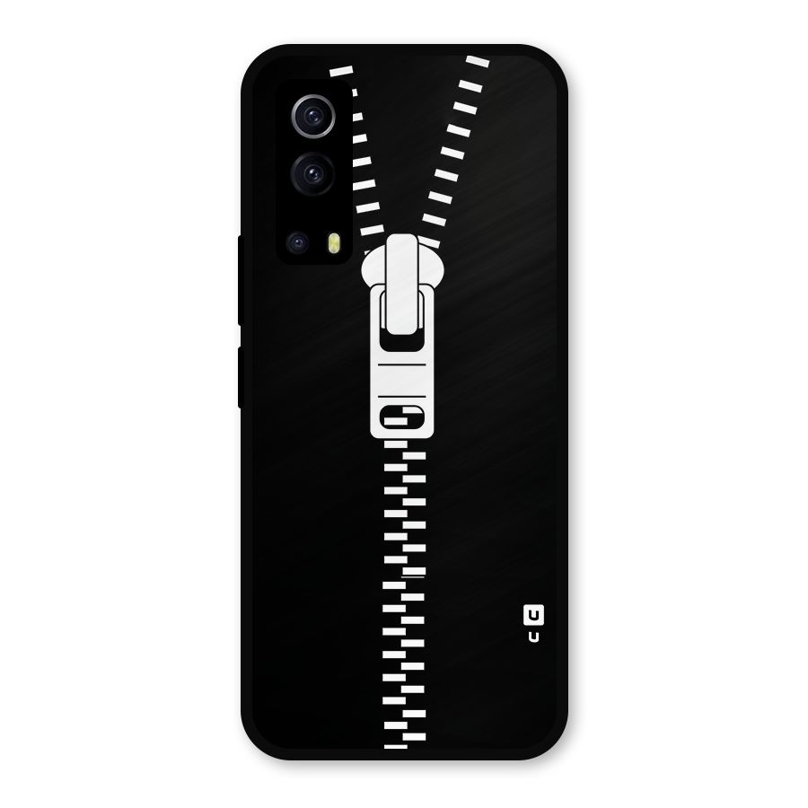 Black Zipper Metal Back Case for iQOO Z3