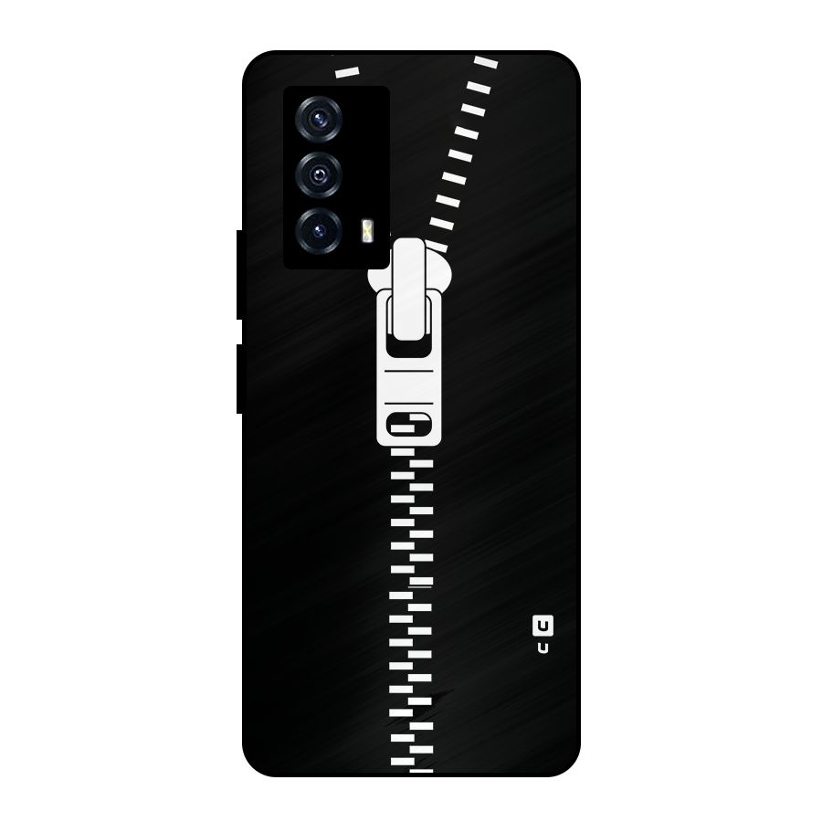 Black Zipper Metal Back Case for iQOO Z5