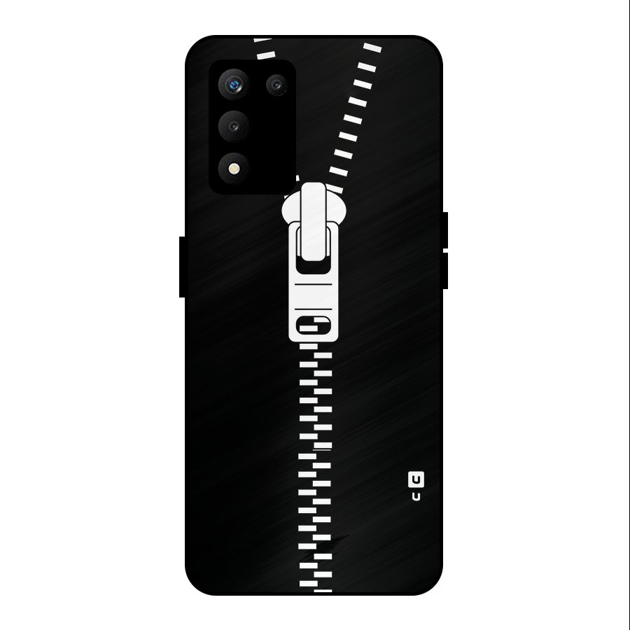 Black Zipper Metal Back Case for realme 9 5G SE