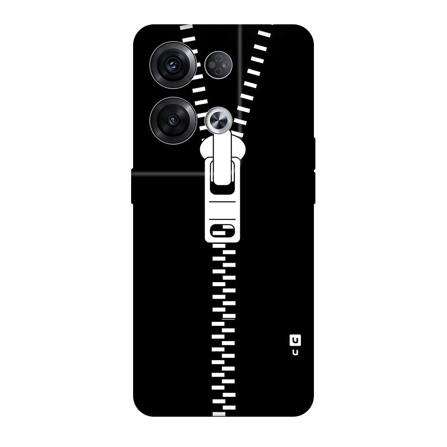 Black Zipper Original Polycarbonate Back Case for Oppo Reno8 Pro 5G