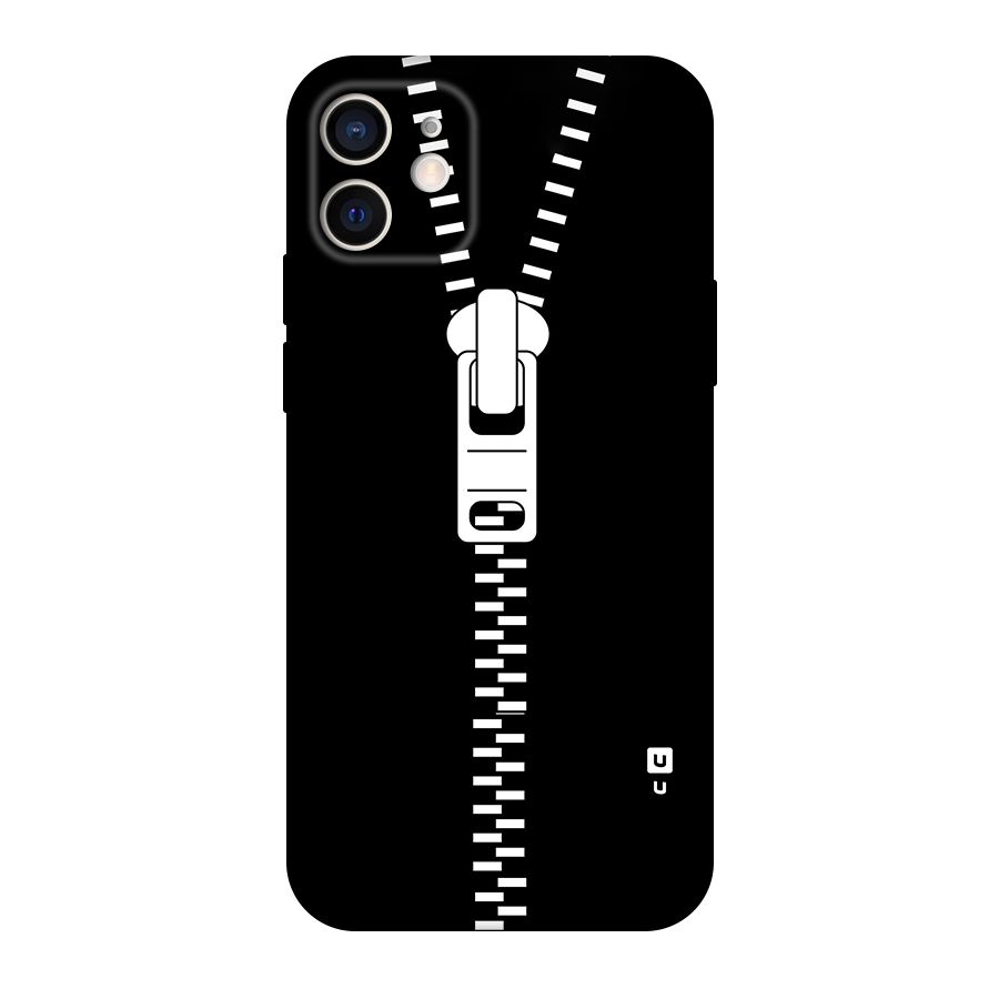 Black Zipper Original Polycarbonate Back Case for iPhone 12