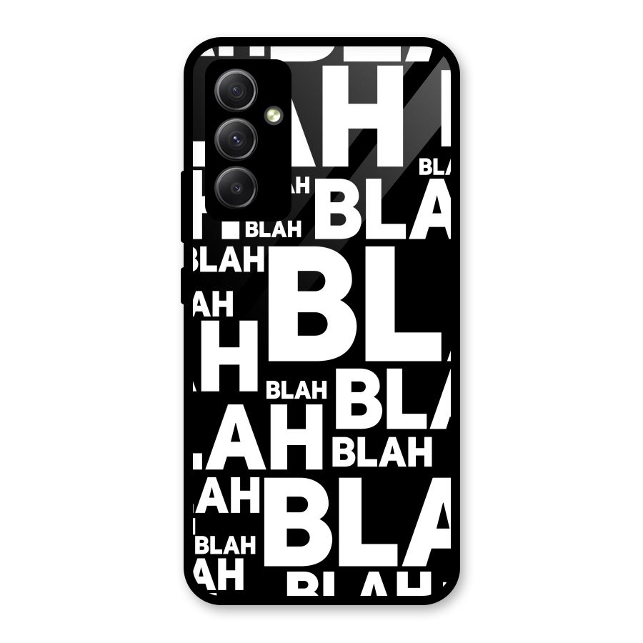 Blah Blah Pattern Glass Back Case for Galaxy A34