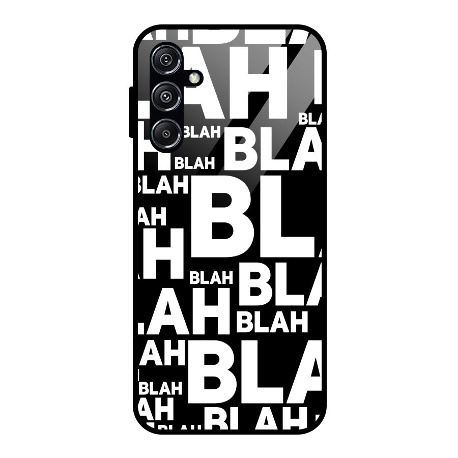 Blah Blah Pattern Glass Back Case for Galaxy M34 5G