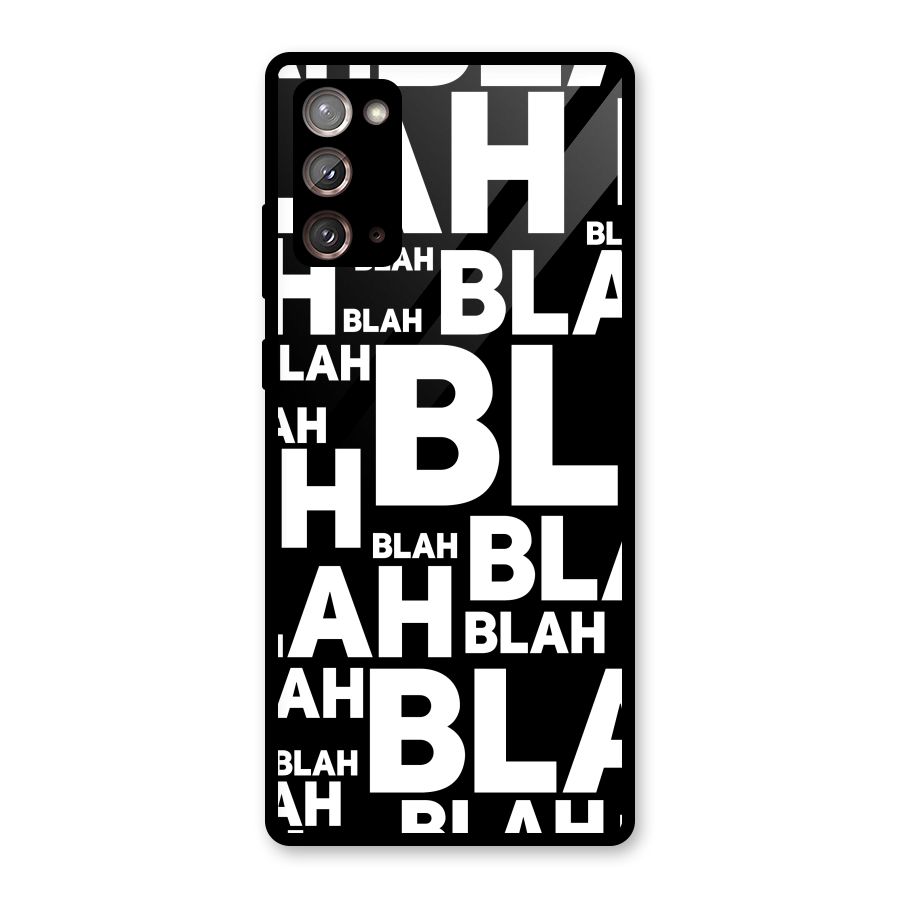Blah Blah Pattern Glass Back Case for Galaxy Note 20