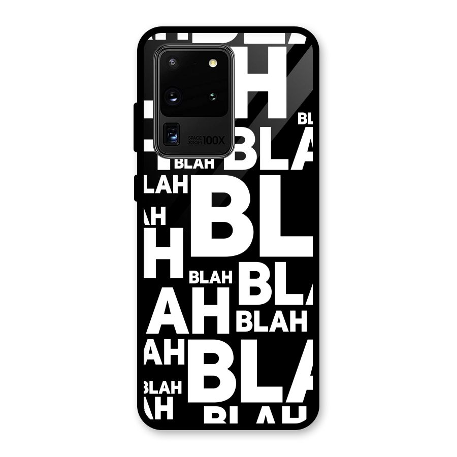 Blah Blah Pattern Glass Back Case for Galaxy S20 Ultra