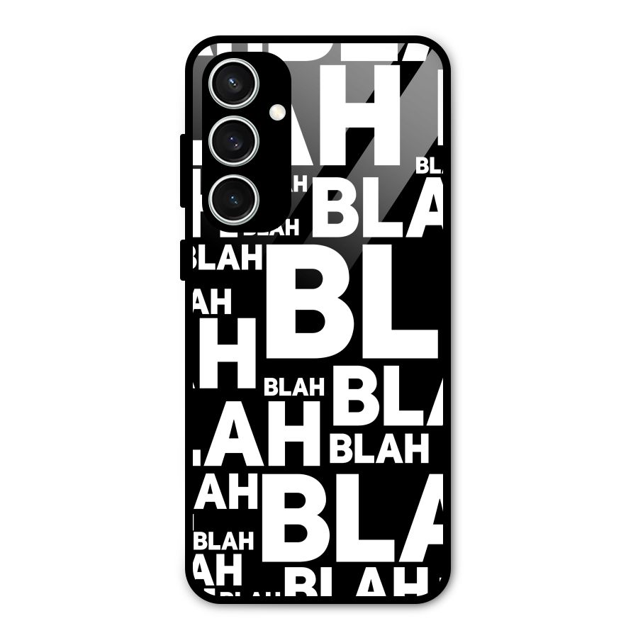 Blah Blah Pattern Glass Back Case for Galaxy S23 FE