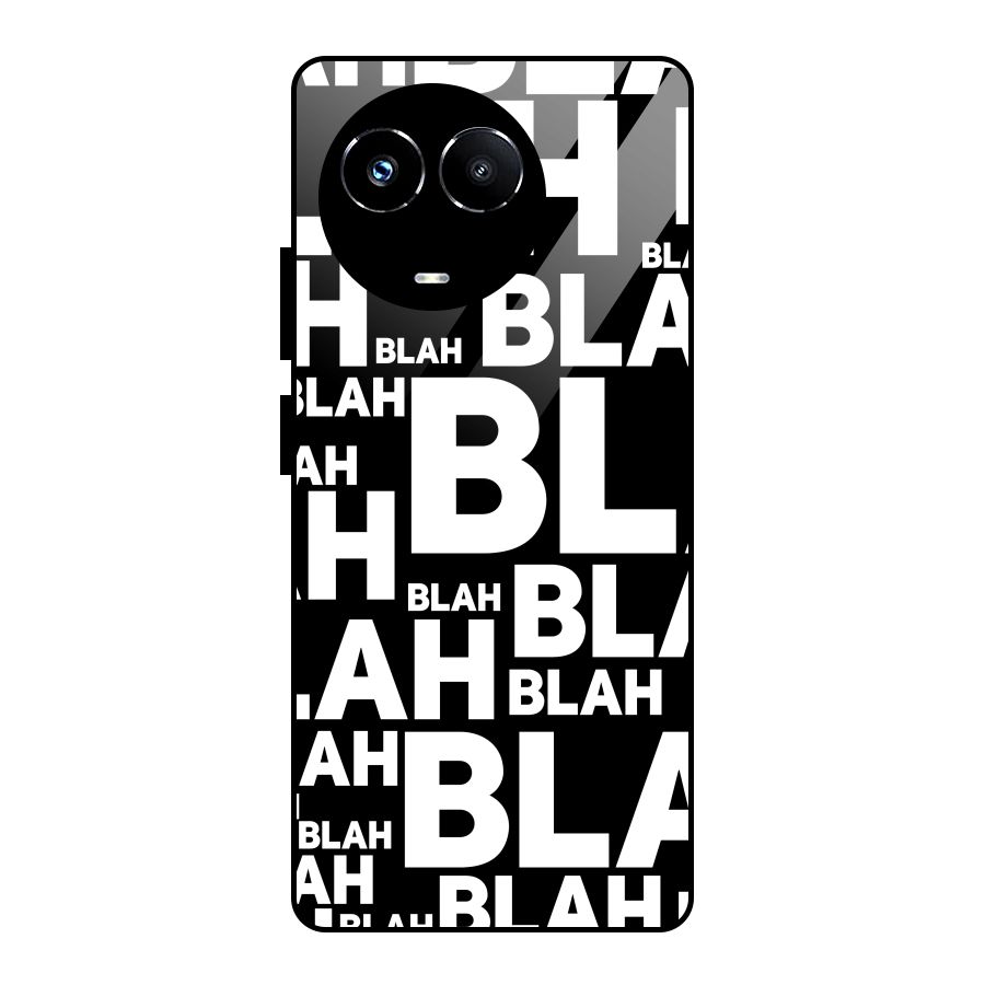 Blah Blah Pattern Glass Back Case for Realme 11X