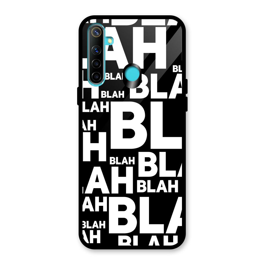 Blah Blah Pattern Glass Back Case for Realme Narzo 10