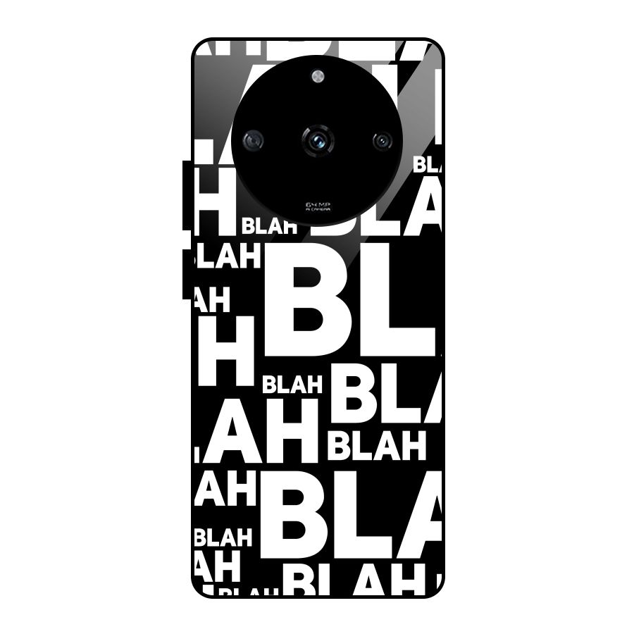 Blah Blah Pattern Glass Back Case for Realme Narzo 60 5G