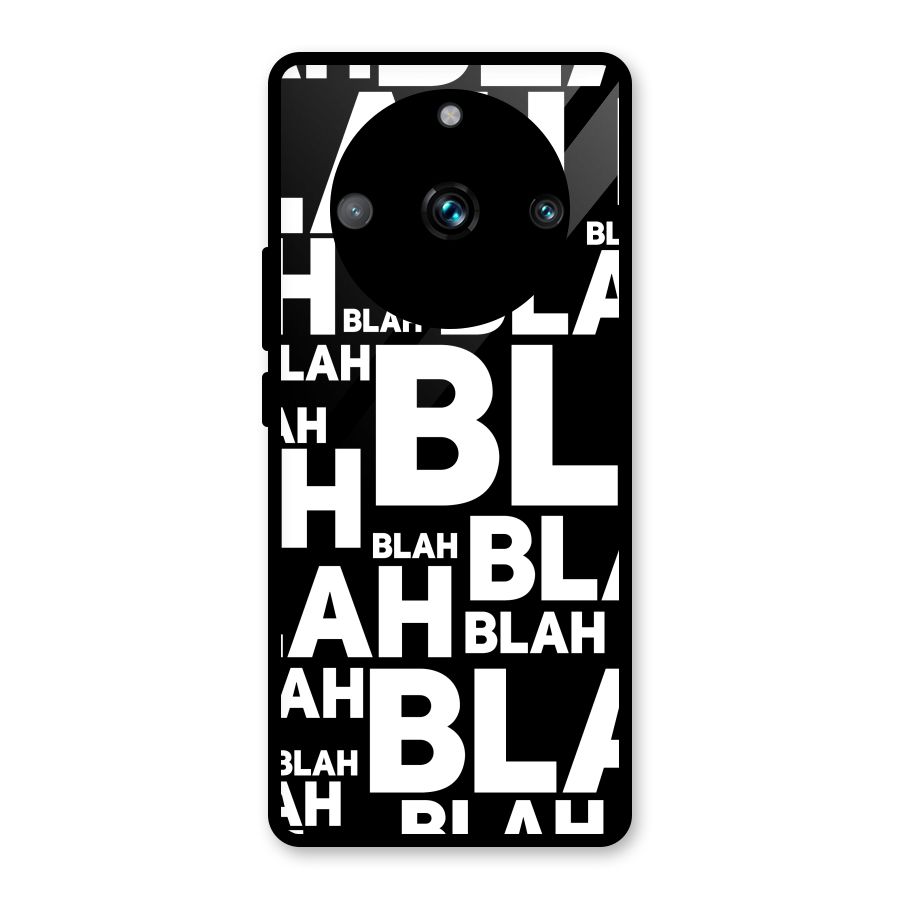 Blah Blah Pattern Glass Back Case for Realme Narzo 60 Pro