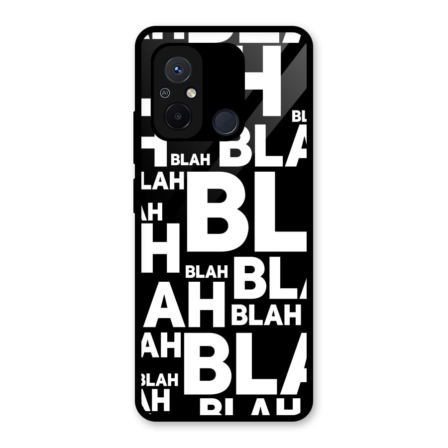 Blah Blah Pattern Glass Back Case for Redmi 12C