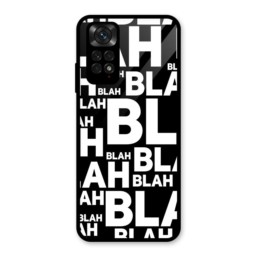 Blah Blah Pattern Glass Back Case for Redmi Note 11S