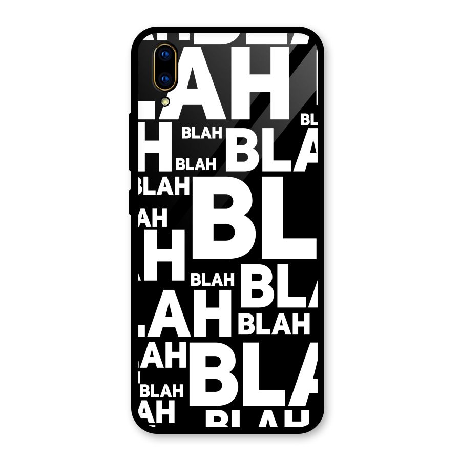 Blah Blah Pattern Glass Back Case for Vivo V11 Pro
