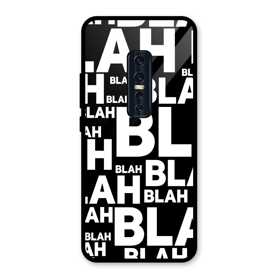 Blah Blah Pattern Glass Back Case for Vivo V17 Pro