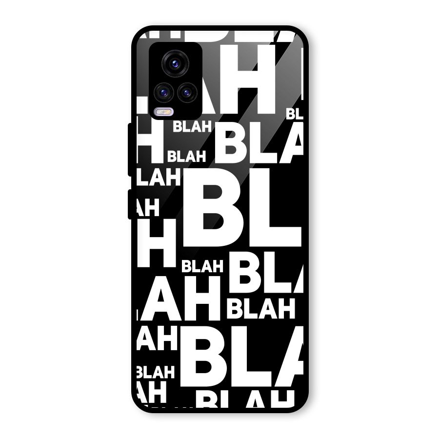 Blah Blah Pattern Glass Back Case for Vivo V20 2021