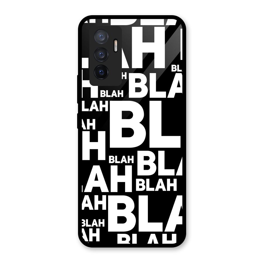 Blah Blah Pattern Glass Back Case for Vivo V23e
