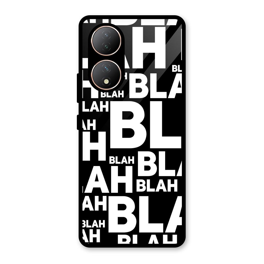 Blah Blah Pattern Glass Back Case for Vivo Y100