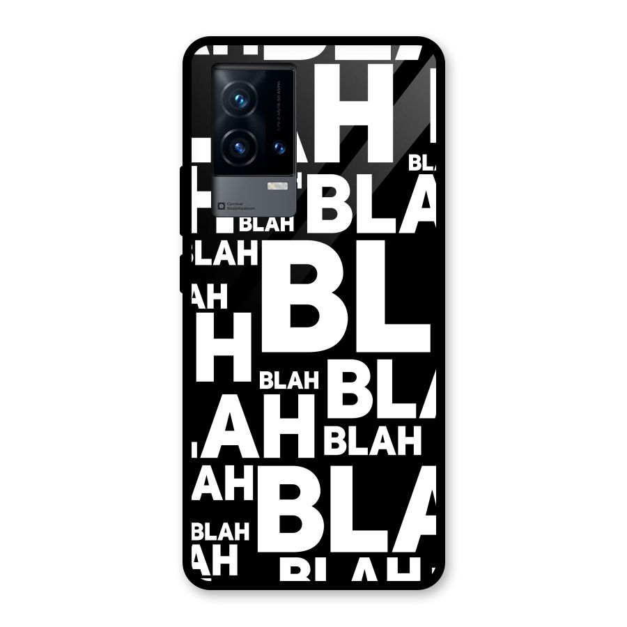 Blah Blah Pattern Glass Back Case for iQOO 9 5G