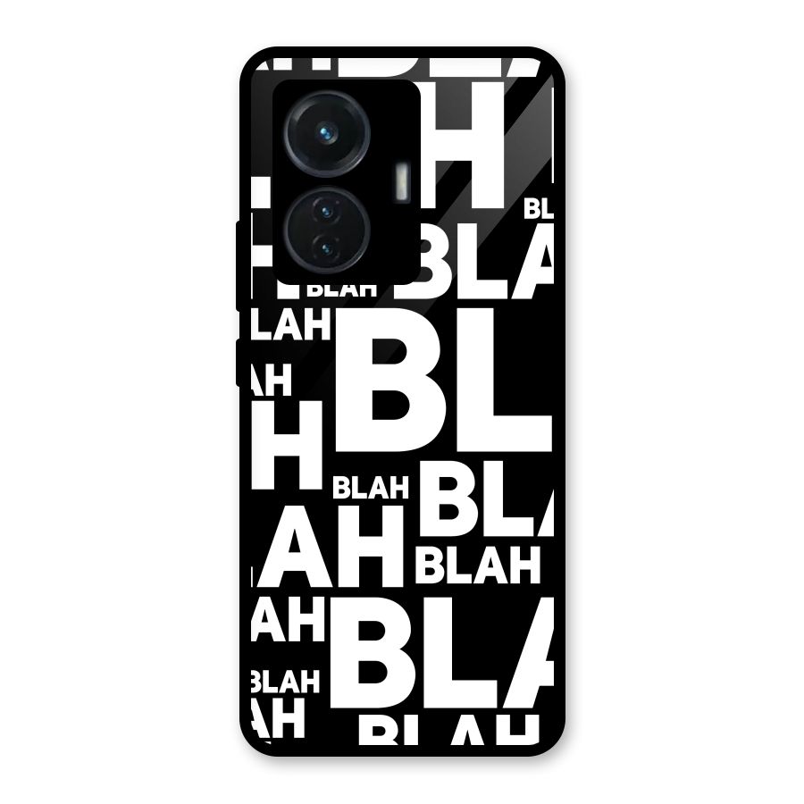 Blah Blah Pattern Glass Back Case for iQOO Z6 44W