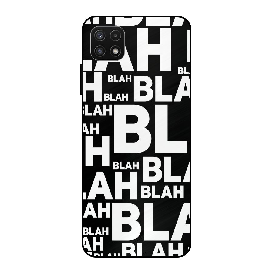Blah Blah Pattern Metal Back Case for Galaxy A22 5G