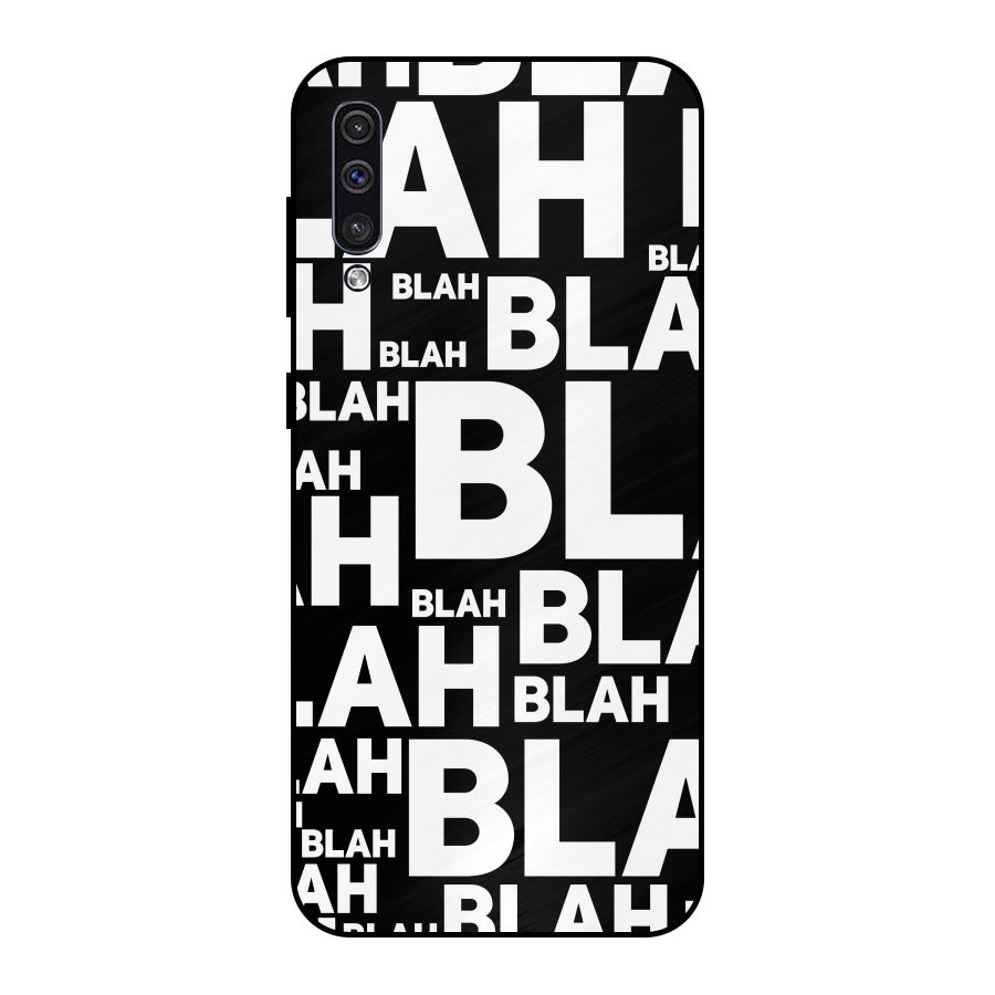 Blah Blah Pattern Metal Back Case for Galaxy A30s