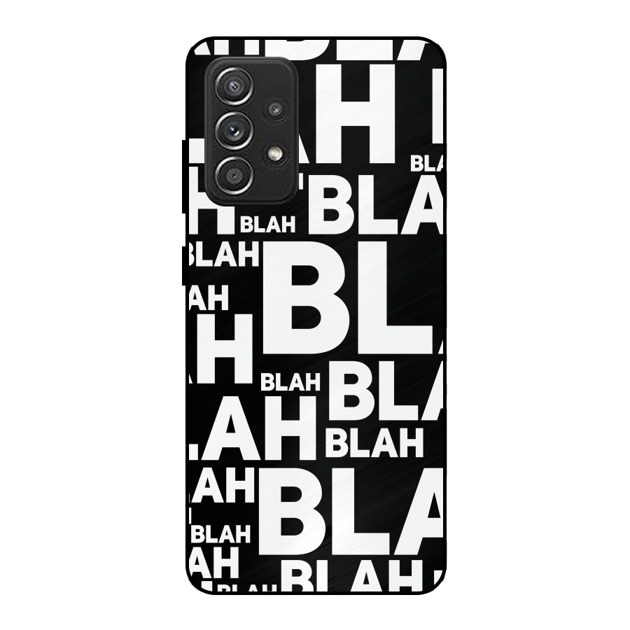 Blah Blah Pattern Metal Back Case for Galaxy A52s 5G