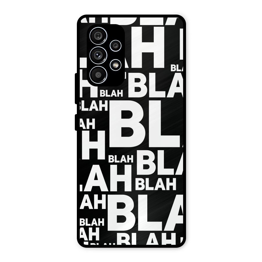 Blah Blah Pattern Metal Back Case for Galaxy A53 5G