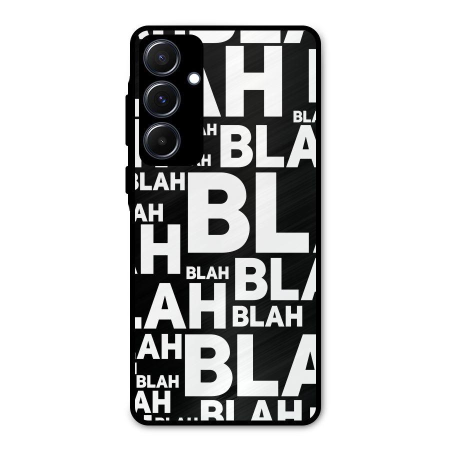 Blah Blah Pattern Metal Back Case for Galaxy A55