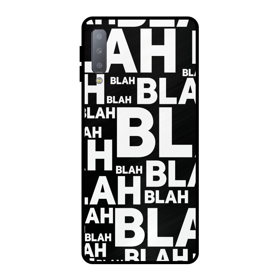 Blah Blah Pattern Metal Back Case for Galaxy A7 (2018)
